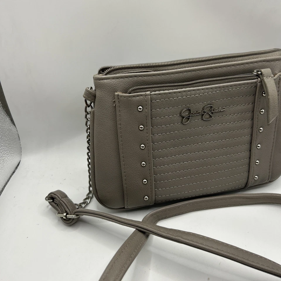 Bandolera Jessica Simpson Mujer, Color Gris - Correa Ajustable Nueva Foto 3 de 4