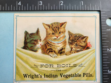 trade card Indian Vegetable Pills family medicine three cats advertising