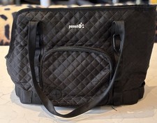Quilted Pet Carrier Small Dog Puppy Black Handbag Cat Carry Padded Travel Bag