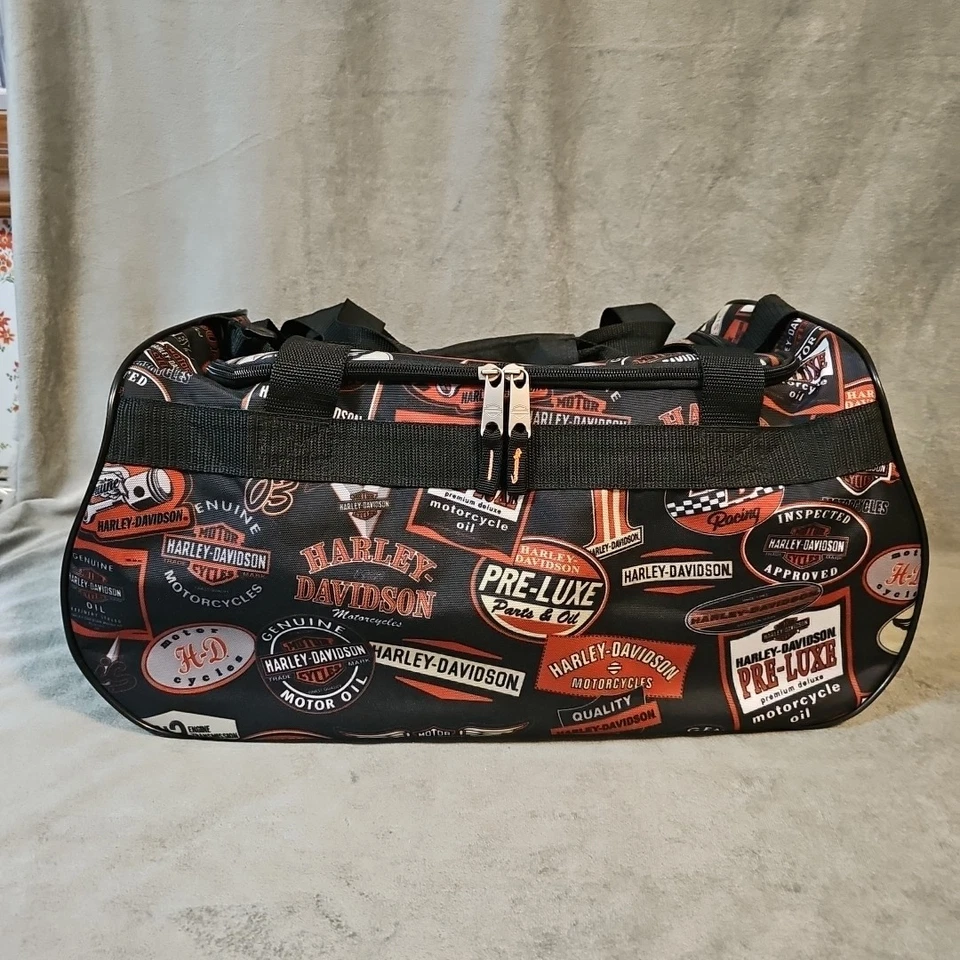 Harley Davidson Logo Sport Light-Weight Duffel Gym Travel Weekender Bag Logo AOP - Image 2 of 4