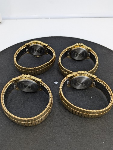 Lote De 4 Relojes Westclox Vintage Tono Dorado Probados Funcionando Con Baterías Nuevas - Imagen 6 de 10