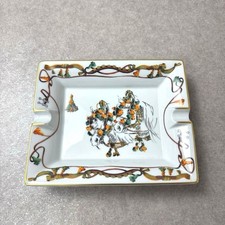 Hermes Wechseltablett Pferd Blume Porzellan Aschenbecher weiß Vide Poche...