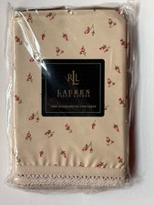 NEW RARE RALPH LAUREN Pair Standard PILLOWCASES Woodstock Garden CALICO Rosebuds