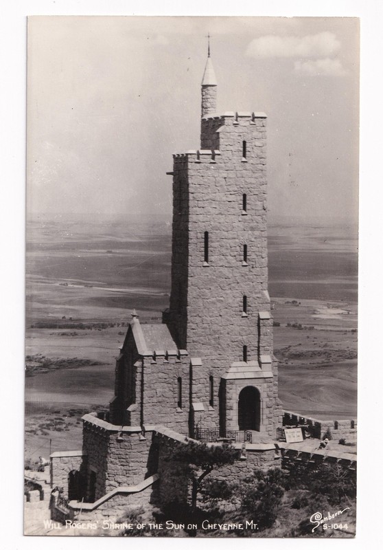 Vintage RPPC Will Rogers Shrine Of The Sun Cheyenne Mt CO Sanborn B&W Postcard