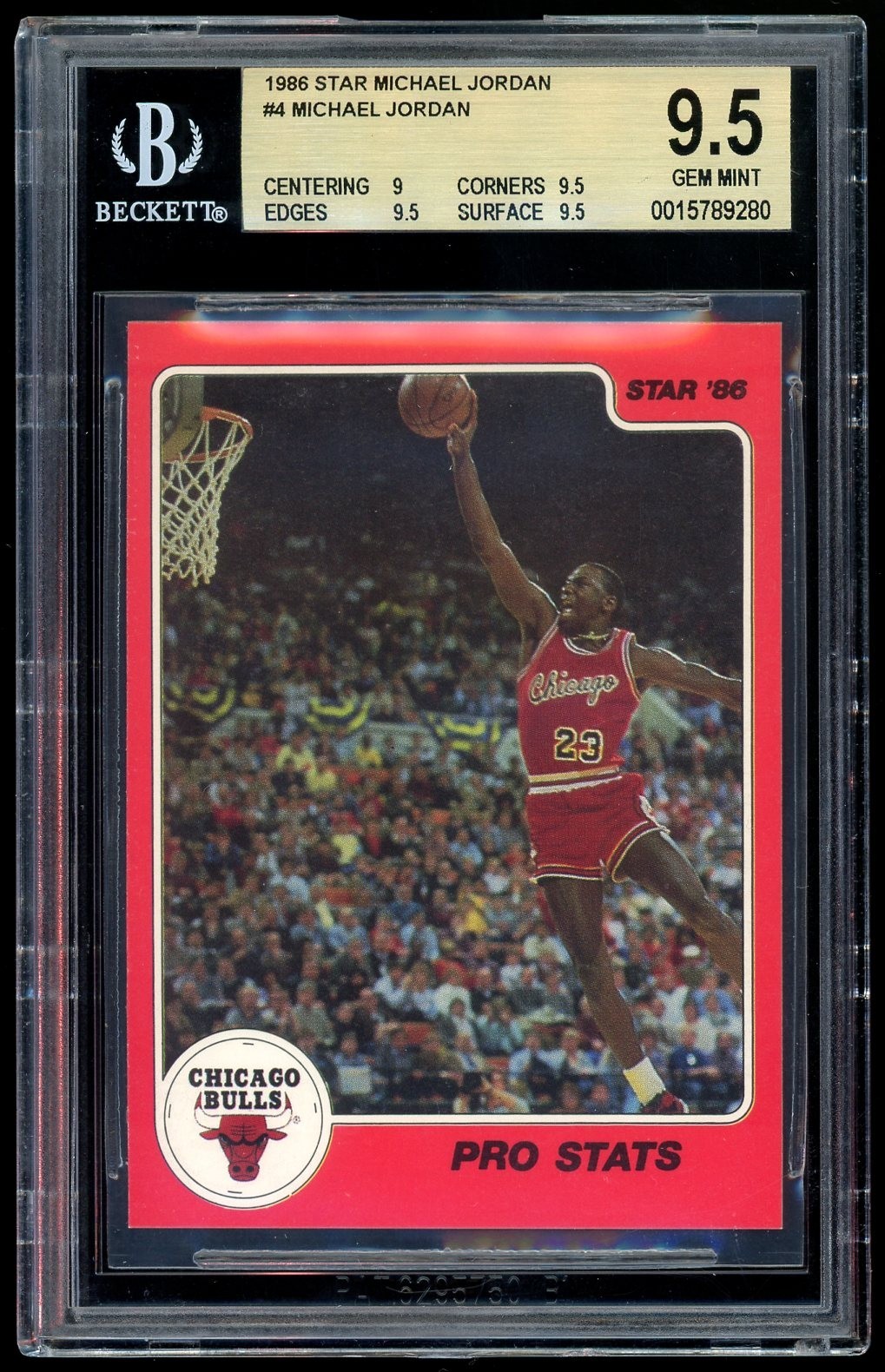 Michael Jordan 1986 Star Pro Stats Rookie Card #4 BGS 9.5 Gem Mint RC