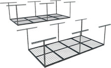 FLEXIMOUNTS 4X8 Overhead Garage Storage Rack, Adjustable Organization System, He
