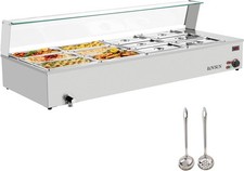 96QT 1500W Electric Commercial Food Warmer, 12-Pan Steam Table 8QT/Pan w/Shield