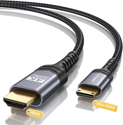 6FT Mini HDMI to HDMI Cable, 4K 60Hz, Compatible with Cameras and Laptops