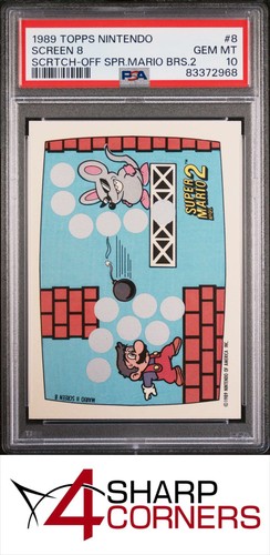 1989 TOPPS NINTENDO SCRATCH-OFF SUPER MARIO BROS. 2 #8 SCREEN 8 PSA 10 ...