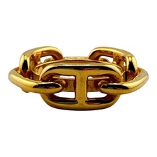 Hermes Chaine d'Ancre Gold Scarf Ring Used Auth Jewelry