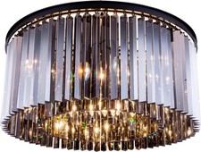 Sydney Mocha Brown Crystal Flush Mount Light Elegance