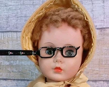 Sutain Black & Floral Lorgnette Folding Opera Glasses  RARE Vintage 