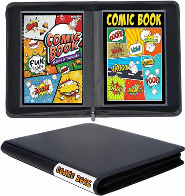 Comic Book Binder, 24+ Pockets Comic Book Storage Album, Premium PU Leather