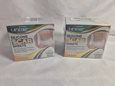 2- GELOO Silicone Scar Sheets  Improves *Heals & Lightens Scars 1.6" X 160" NEW 