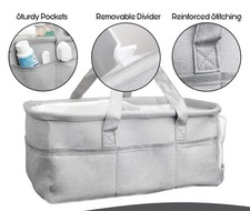 Kids N Such Gray Rectangular Nursery Organizer with Pockets  Removable Divider