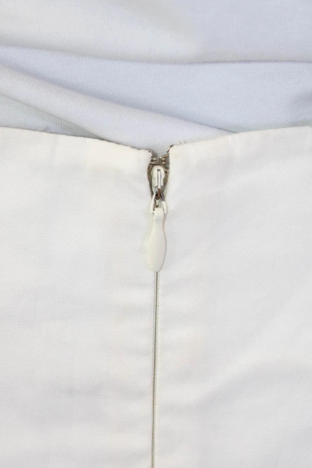 Maxi Falda Derek Lam Mujer Blanca Cremallera Algodón Seda Talla M Foto 4 de 4