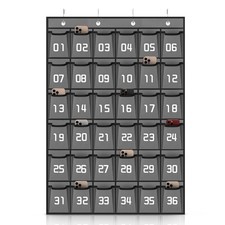 Gray 36 Pockets Classroom Closet Pocket Chart Cell Phone Hanging Organizer