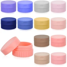 12 Pcs Small Silicone Cream Jars with Lids Travel Containers for Toiletries M...