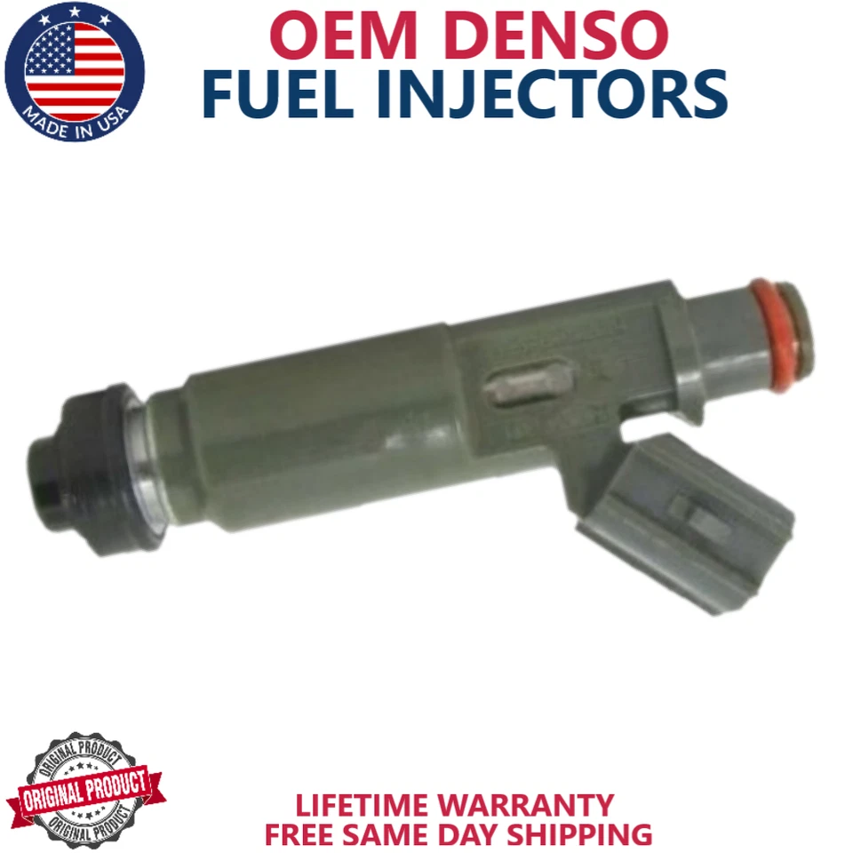 x4 INYECTORES DE COMBUSTIBLE DENSO GENUINOS NUEVOS PARA TOYOTA HIGHLANDER 2001-2004 2,4 L I4 Foto 2 de 2