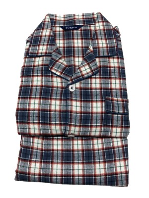 Guasch Men's Pyjamas Grey/Red Check 100% Cotton Model PC521 D810