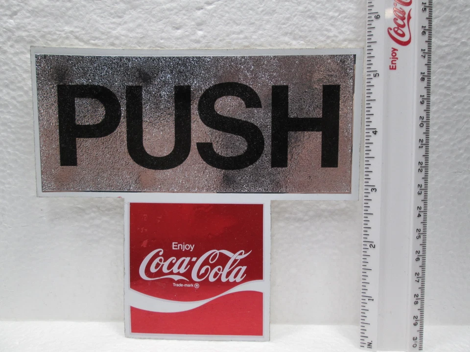 ORIGINAL enjoy Coca~Cola - "PUSH" RESTAURANT or STORE DOOR STICKER/DECAL - Image 4 of 4