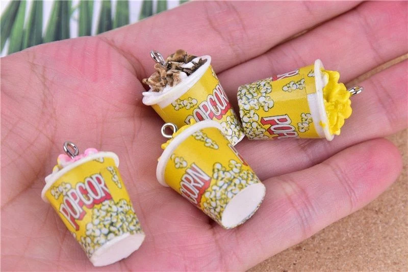 10pcs/pack 3D Popcorn Resin Charms Mini Foods Charm Pendants Jewelry Making  Find