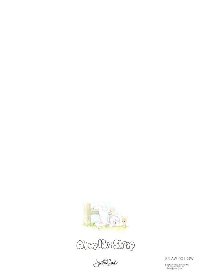 Precious Moments Get Well Soon White Lamb Sheep Jonathan & David Greeting Card - Image 3 of 3