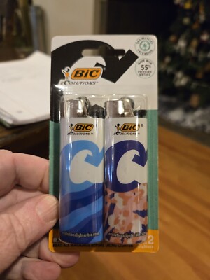 BIC Ecolutions 2 Pk Pocket Lighter, Ecofriendly Candle Lighters, NIB