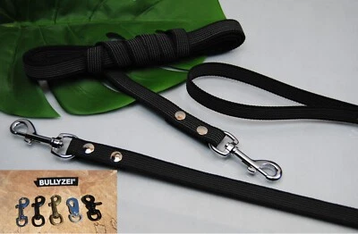 Bullyzei Leine gummiert 15mm Grau Chihuahua Jack Russel Collie Schleppleine IGP