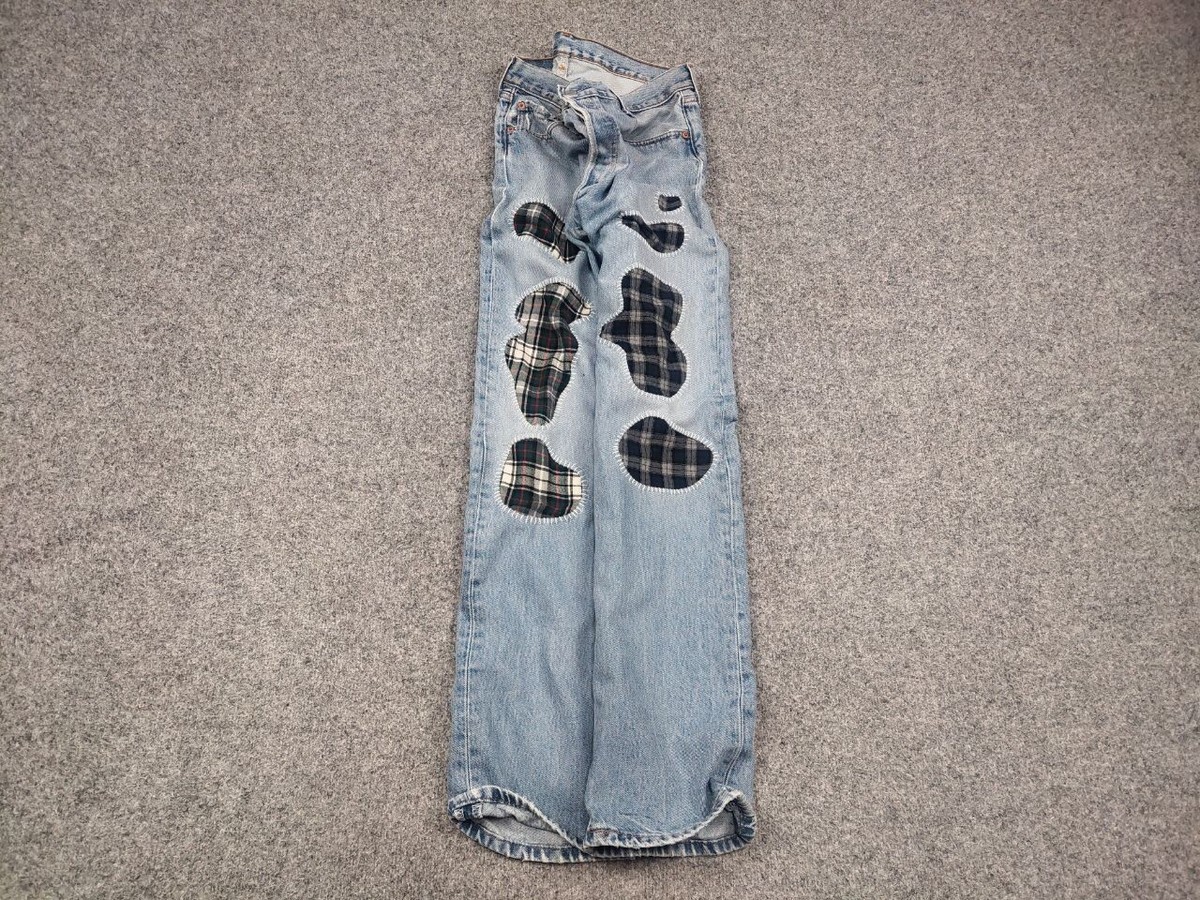 Rare Vintage 90's levis 501 x Sashiko Patchwork Denim Jeans | eBay