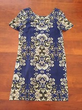 Madewell Silk Pixelbloom Shift Dress Blue XS Pre-owned.