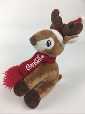 Coca-Cola 9 Plush Reindeer- With Santa Hat Scarf 9/2015 Hard To Find