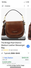 The Bridge Pearl District Medium Leather Messenger Bag With Tassel, Gently Used
