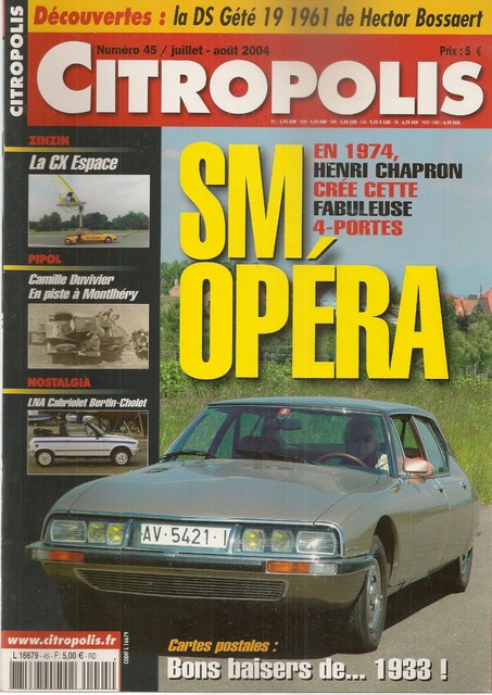 Citropolis 45 Citroen Sm Opera Lna Cabriolet Ds Gt 19 Bossaert Yacco Rosalie Ebay