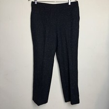 Talbots Petites Heritage Wool Blend Tweed Dress Pants Black Fully Lined Size 12P