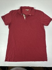 Burberry Brit Polo Shirt Mens Large Red Nova Check Pocket