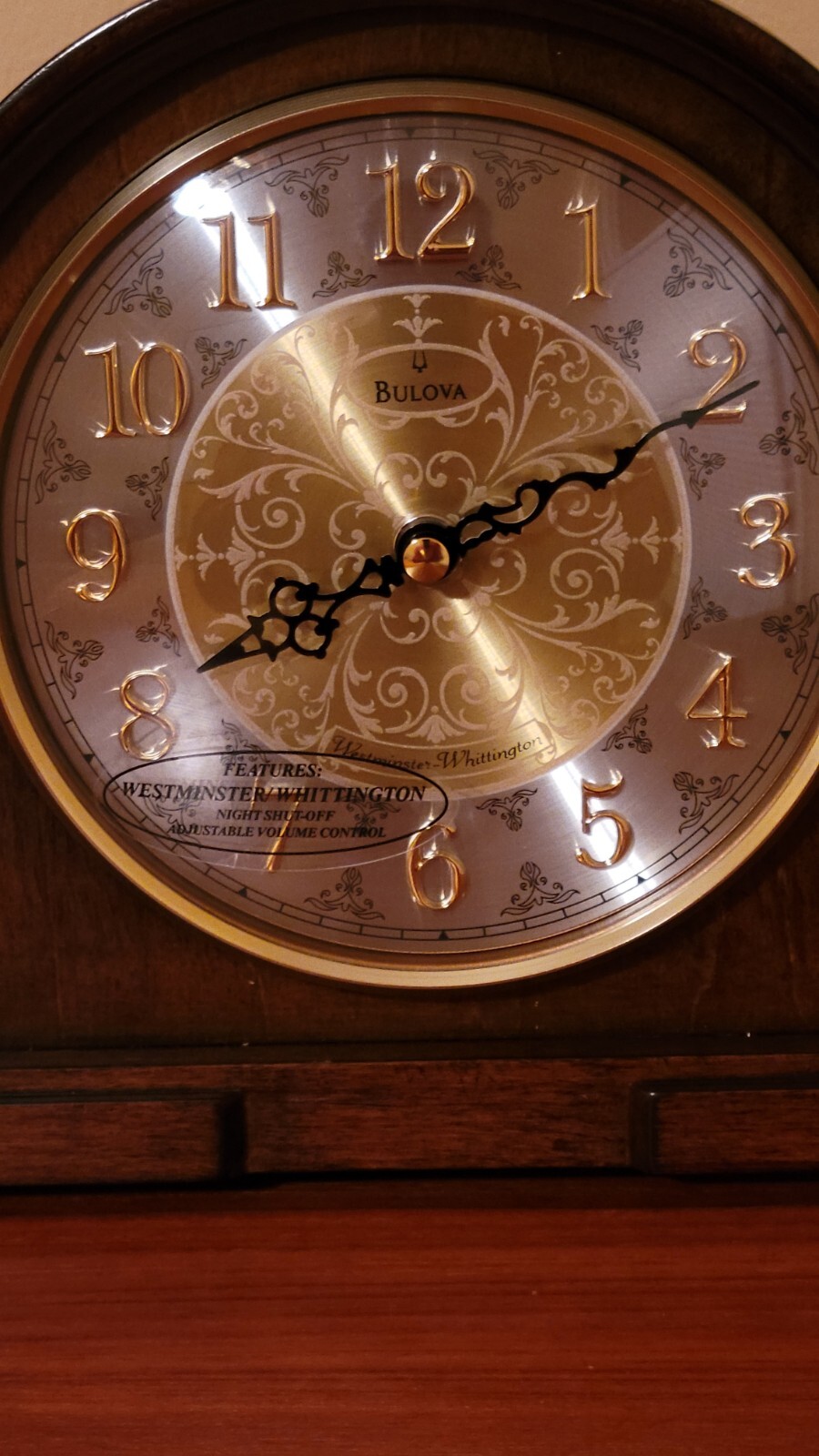 NEW Bulova Mantle Clock CHADBOURNE Old World Walnut B1975 Desk Shelf