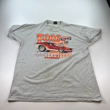 Vintage Ford Raing Graphic Shirt Adult Extra Large XL Gray Crew Neck Funny