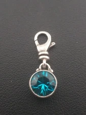 SILPADA  925 Sterling Silver Swarovski Aquamarine Blue Crystal Charm