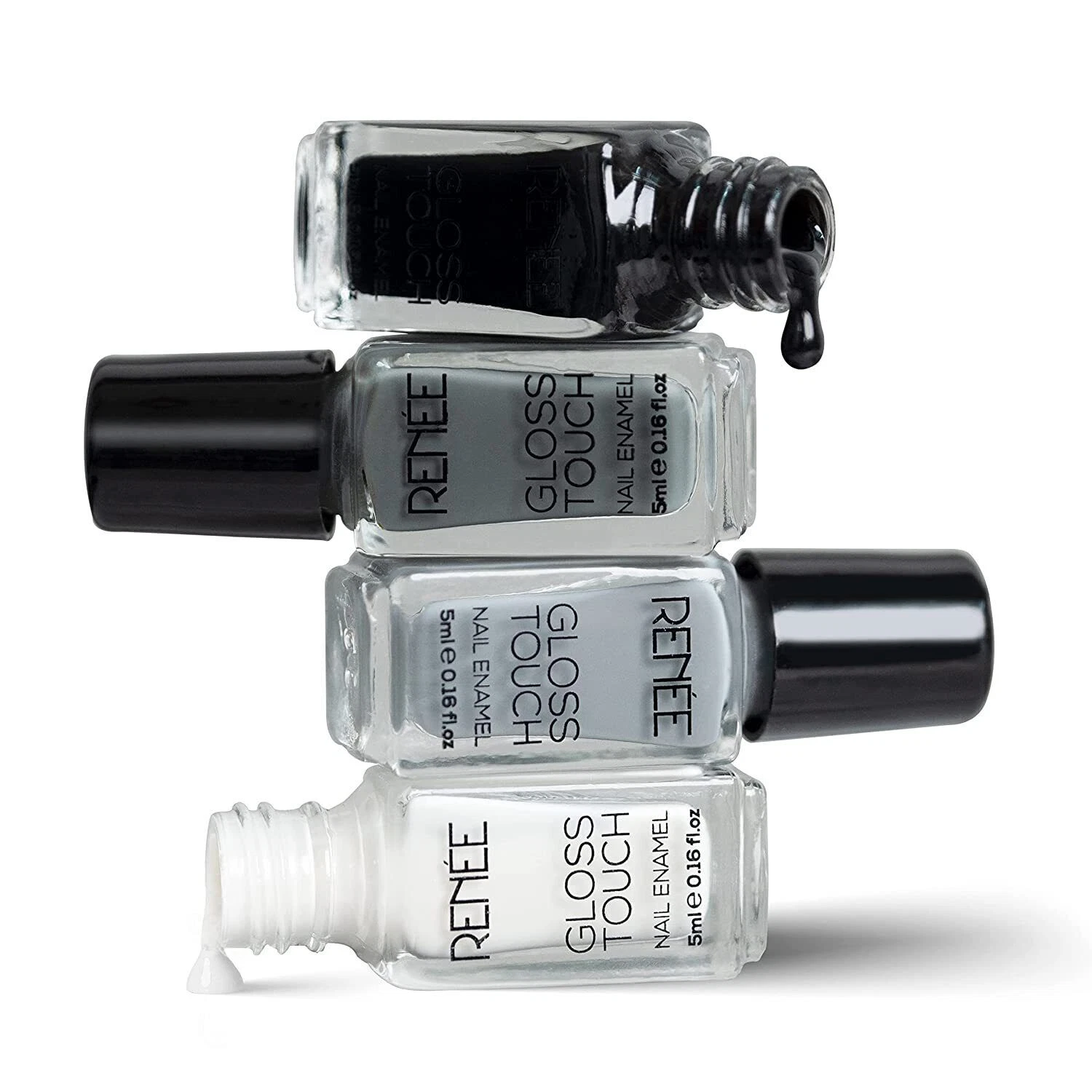 RENEE Gloss Touch Set of 4 Nail Enamels, Nail Polish With Gel Effect