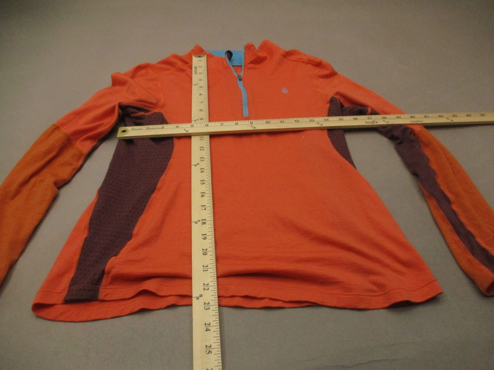 TREW GEAR Size M Womens Merino Wool 1/2 Zip Stand Collar Athletic Pullover 761