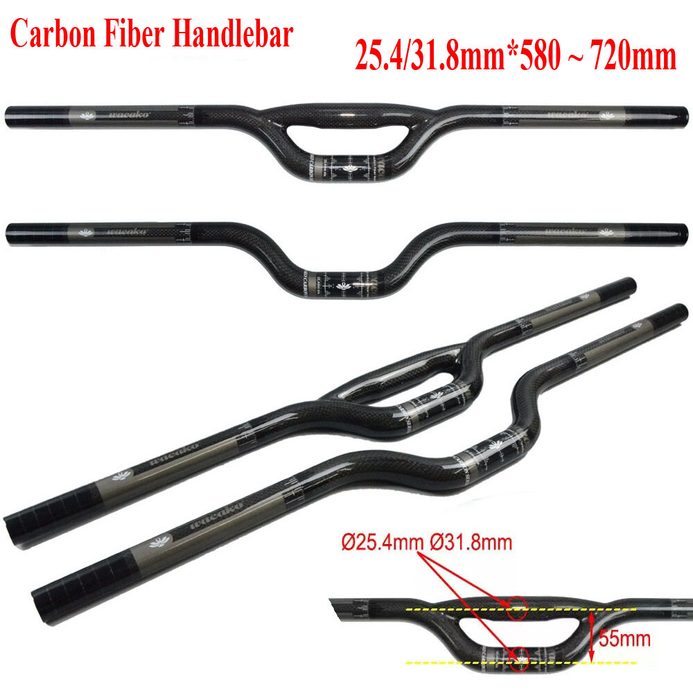3K Carbon Fiber Handlebar Mountain Folding Bike Riser Bar
