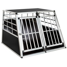 Cage box caisse de transport chien mobile aluminium XXL double+ séparation !!!