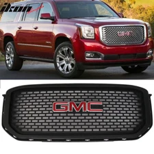 Fits 15-20 GMC Yukon XL Denali Front Upper Bumper Hood Grille Grill Black ABS