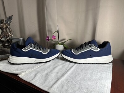 関税送料込 PRADA ミッドナイト ブルー ナイロン スニーカー PRADA Match Race Padded Nylon Luxury Sneakers Size 9.5