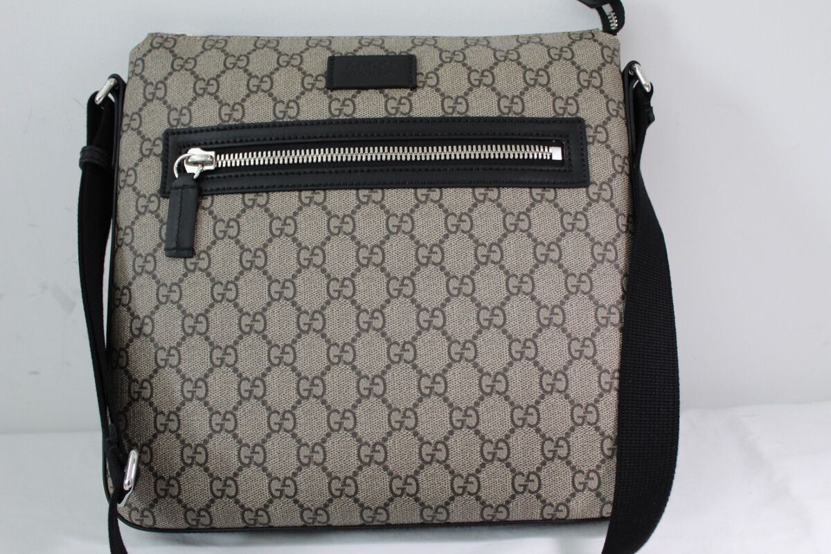 NEW GUCCI GG Supreme Monogram Brown Black Shoulder Messenger NEW GUCCI GG Supreme Monogram Brown Black Shoulder Messenger