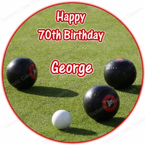 Personalised Lawn Bowls Bowling Green Sport Edible Icing Birthday Cake