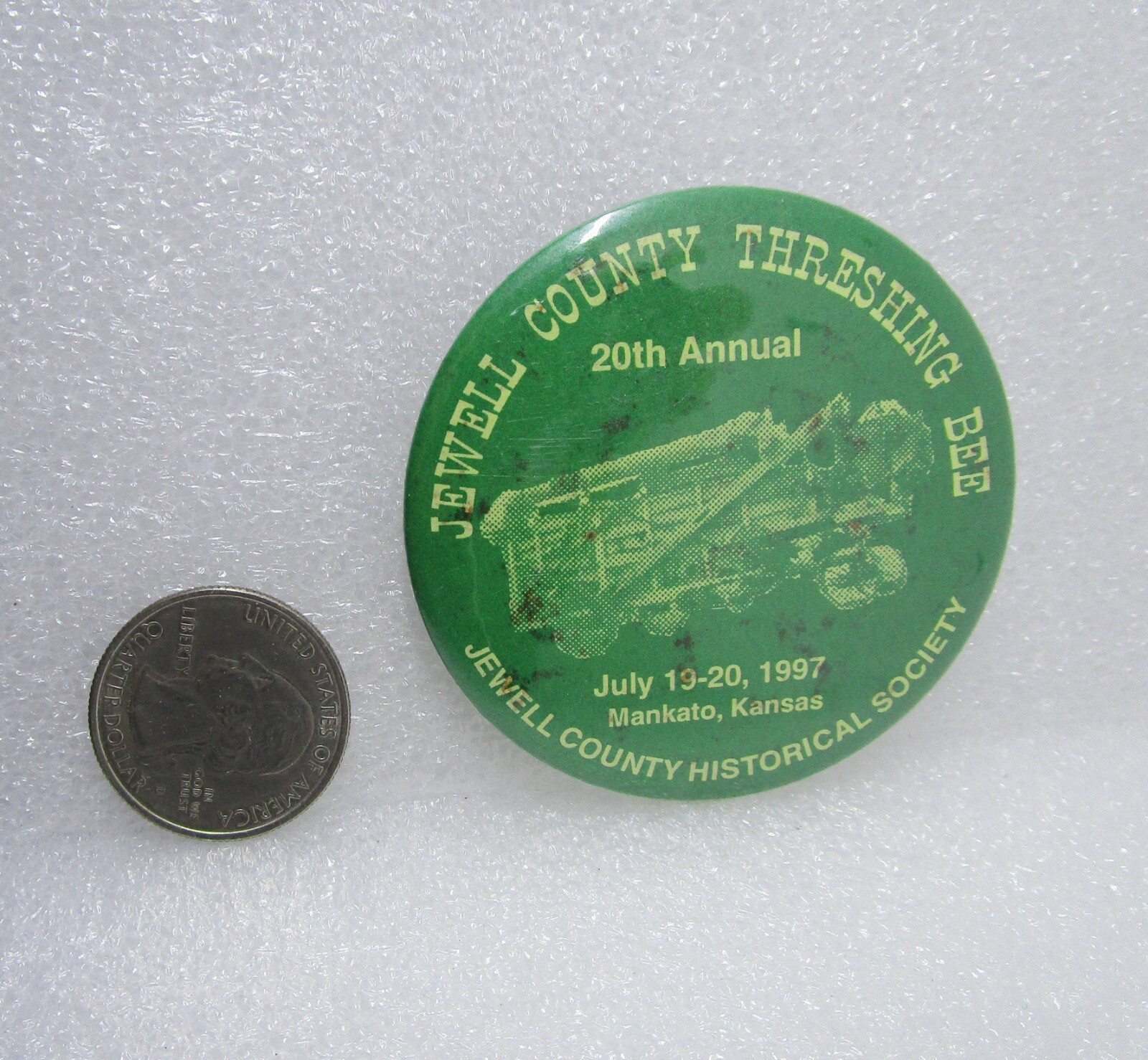 1997 20th Jewell County Threshing Bee Mankato Kansas Button Pin eBay