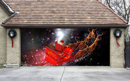 Custom Christmas Garage Door Covers 3D Effect Banners Door Murals G42 16x8