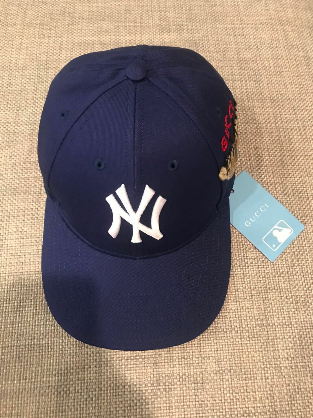 New Gucci New York Yankees Baseball Cap Butterfly Embroidery Baseball Hat  Cap